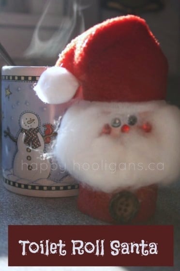 cardboard roll santa ornament