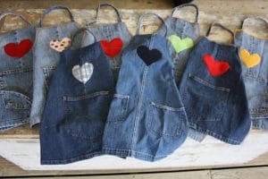 re-purposed denim aprons - happy hooligans