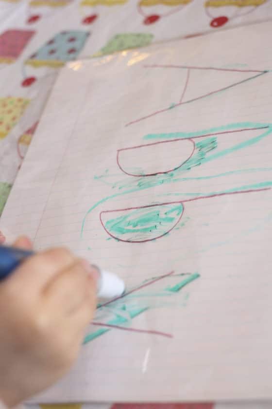 child learning to write name