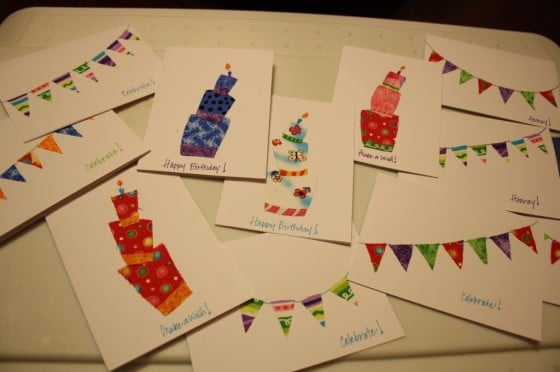 homemade birthday cards made with fabric scraps