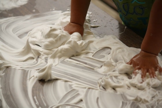 shaving cream magna doodle sensory play