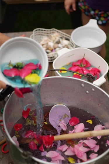 pouring and scooping fairy soup