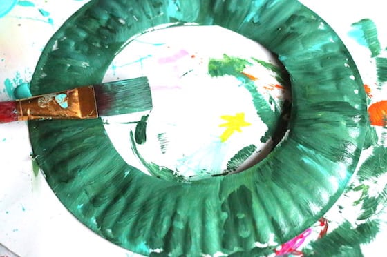 paper plate painted green