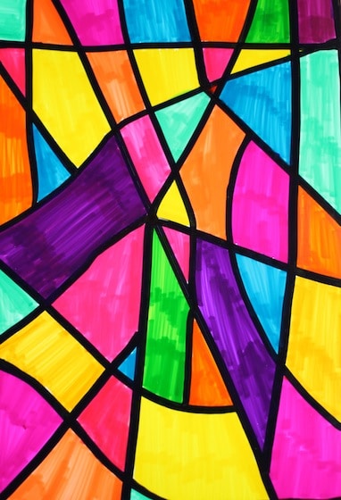 Sharpie art made to look like stained glass window