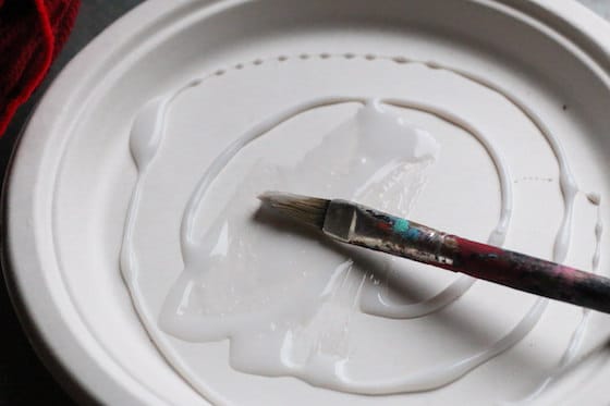 glue on paper plate