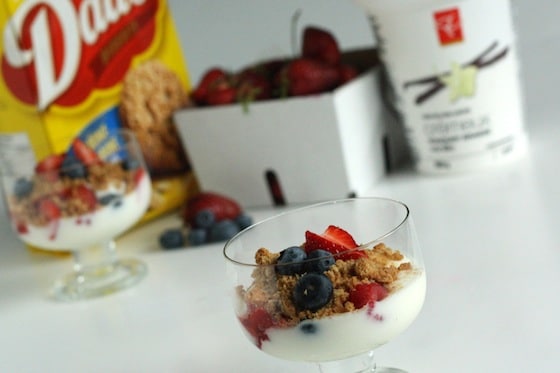 fruit, yogourt, and dad's oatmeal cookies