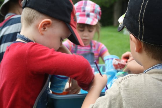 Kids playing with Cloud Dough