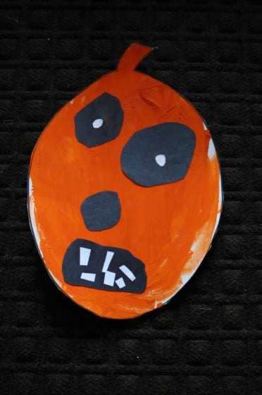 paper jack o lantern made by toddler 