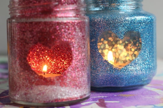 tea light glittery luminary