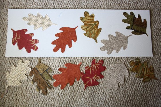 fall leaves cut out of wall paper samples