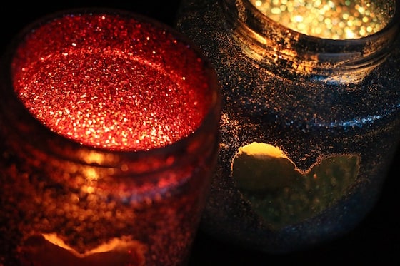 Glittered Tea Light Luminaries - Happy Hooligans