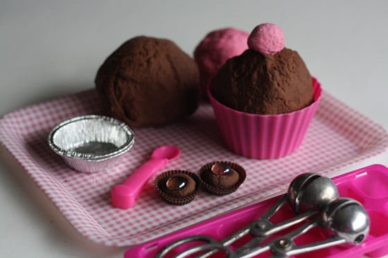 chocolate shop playdough set up 