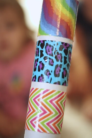 making 3 bracelets on one paper towel tube