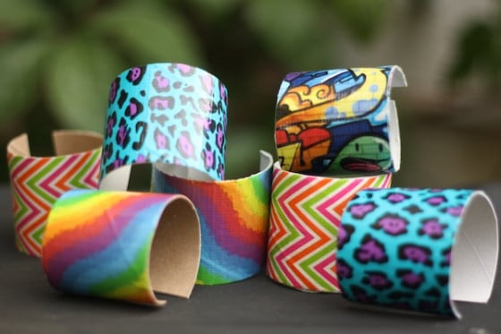 4 varieties of duck tape bracelets