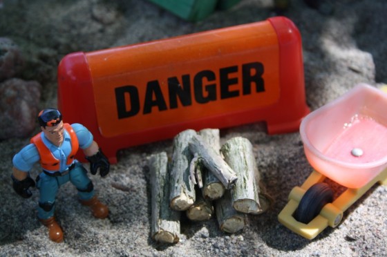 Toy "danger" sign