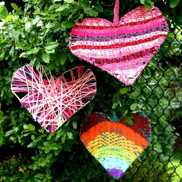 woven coat hanger hearts in tree square image