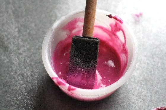 glue and pink food colouring