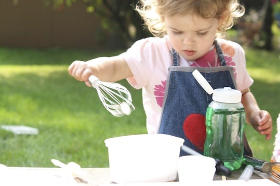 whisking soap bubbles