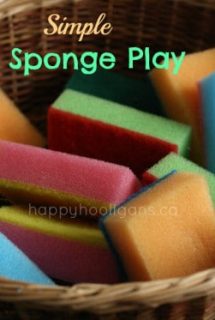 coloured sponges in a basket