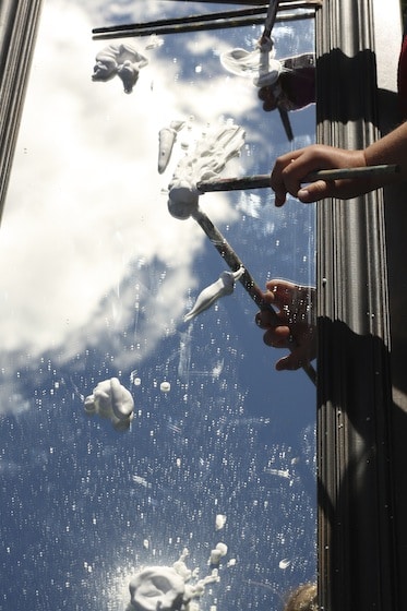 Painting clouds on a mirror