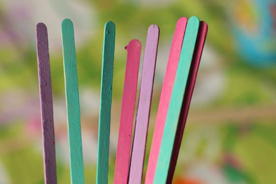 painted starbucks' stir sticks