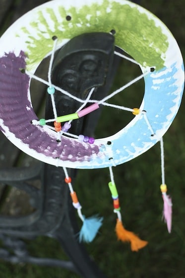 finished paper plate dream catcher