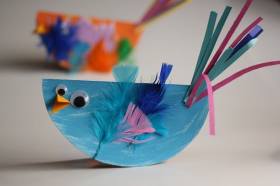 "rocking bird craft" made from paper plates