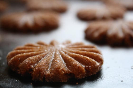 Unbaked cookies on baking stone