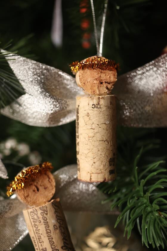 cork angels on Christmas tree