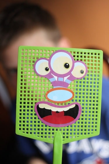 green monster swatter made by child