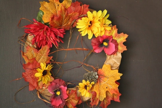 paper bag fall wreath