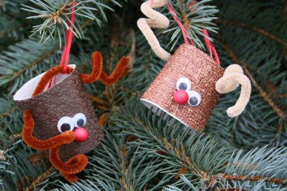 cardboard roll rudolph ornaments