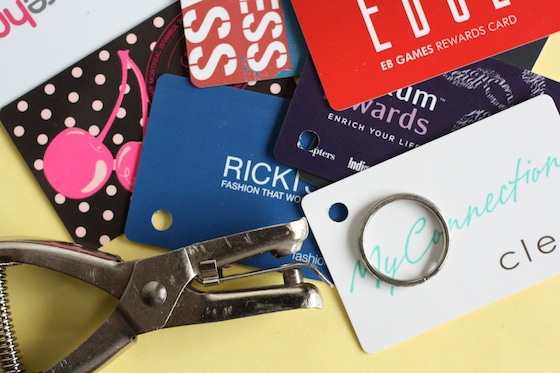 gift cards - key ring - hole punch