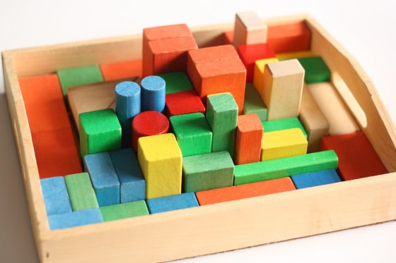 building block challenge - blocks in a tray