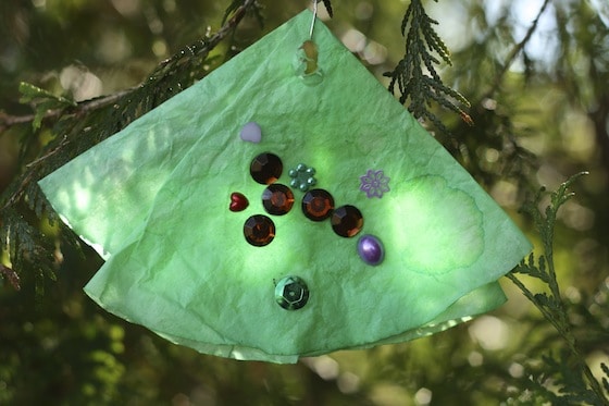 coffee tree ornament made by toddler