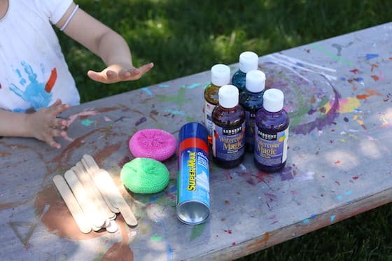 supplies for cleaning the art table