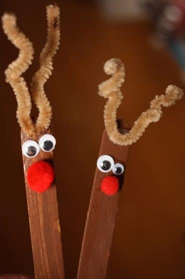 2 Popsicle Stick Reindeer Ornaments