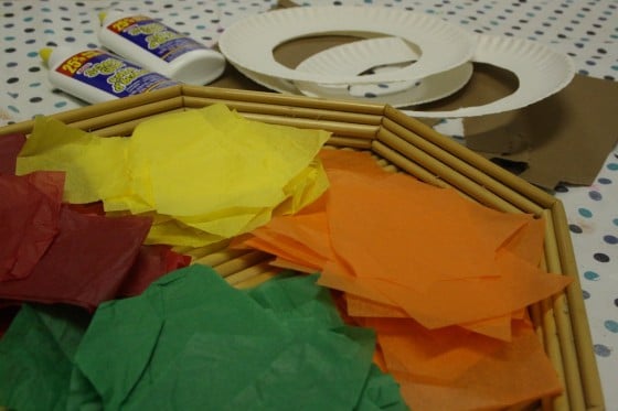 supplies for tissue paper fall wreath