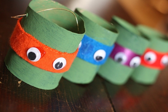 easy teenage mutant ninja title ornaments with toilet rolls