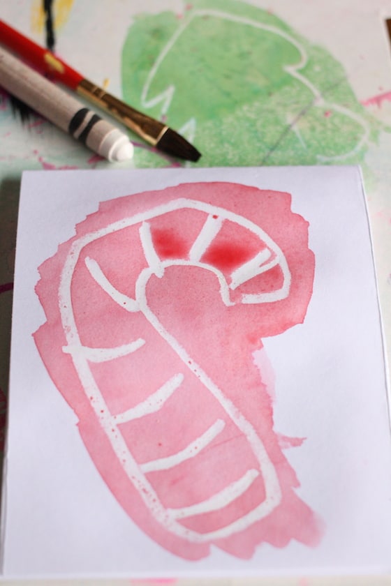 candy cane christmas card for kids to make