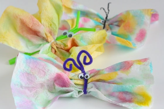 Paper towel butterfly crafts (3 ways to make)