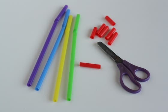 cutting straws to improve scissor skills