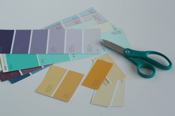 scissor exercises - cutting paint chip samples