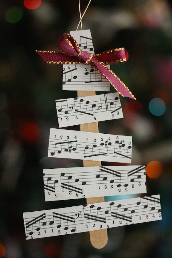 Sheet Music Christmas Tree Decorations