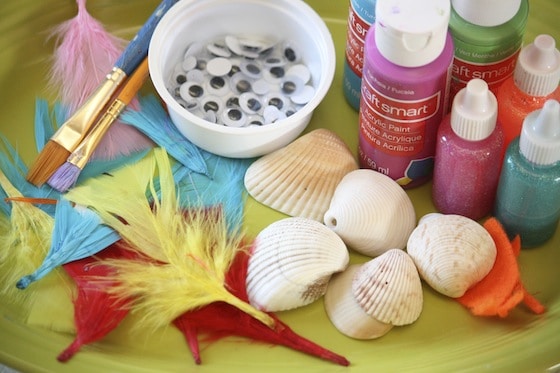 supplies for bird seashell ornaments