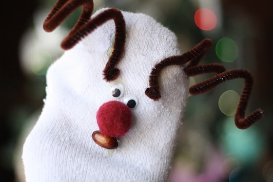 no sew reindeer sock puppet 