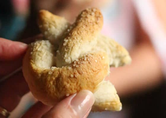 Homemade Soft Pretzel topped with salt