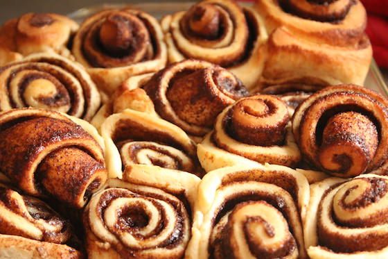 baked homemade bread machine cinnamon rolls