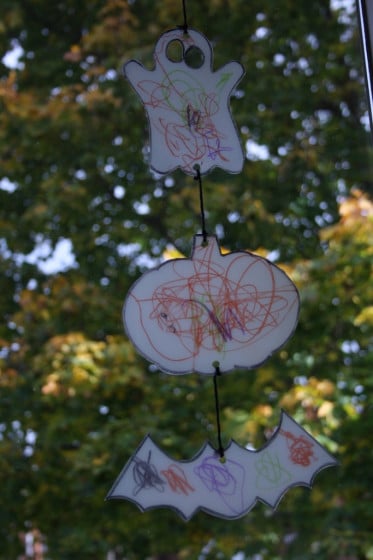 halloween suncatcher mobile for kids to make