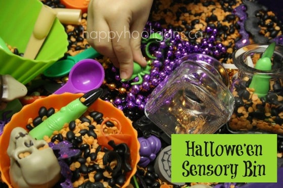 halloween sensory bin for toddlers and preschoolers